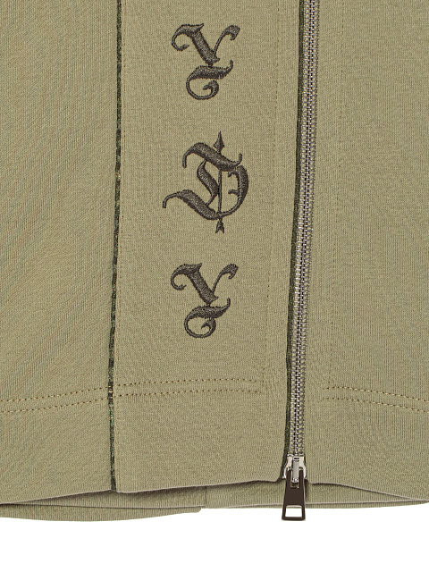 Green YD Embroidery Olive Green Jersey Suit, 6