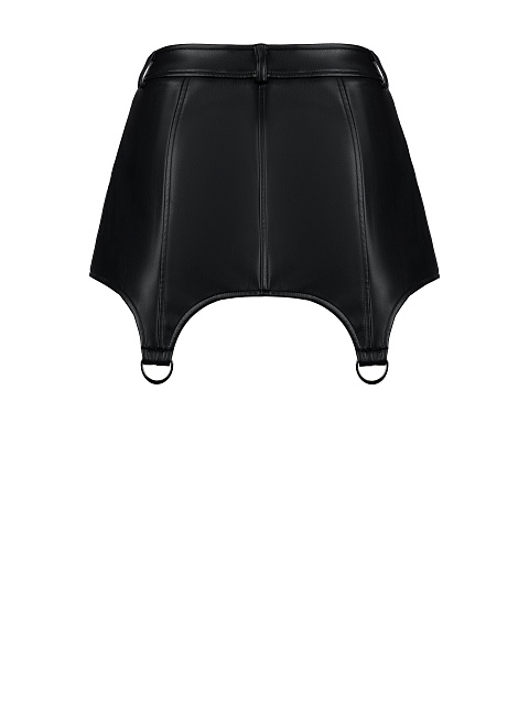 Black Ultra Mini Faux Leather Skirt, 3