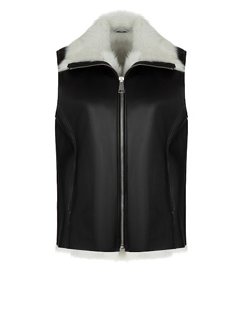 Black & White Shearling Vest, 1 Black & White Shearling Vest, 1