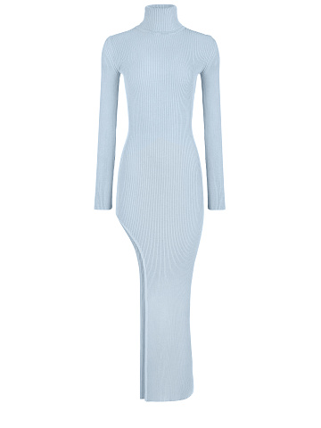 Light Blue Cut-Out Jersey Maxi Dress, 1