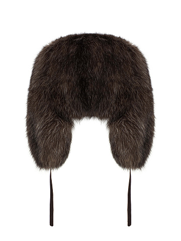 Dark brown sable fur earflap hat, 2