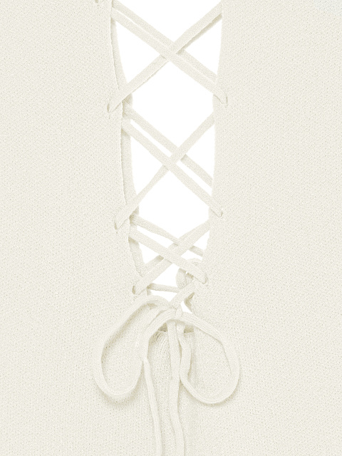 White Lace Up Jersey Maxi Dress, 3 White Lace Up Jersey Maxi Dress, 3