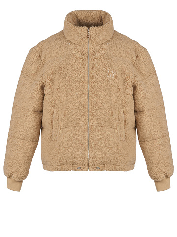 Beige Teddy Padded Jacket, 1