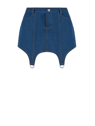 Blue Ultra Mini Denim Skirt, 1