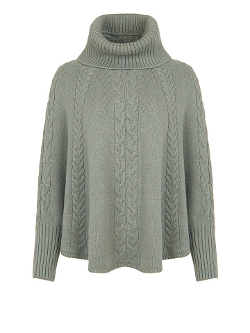 Grey Cashmere Cable Knit Sweater, 1
