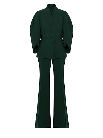 Green Two-piece Suit With Flared Trousers, 1