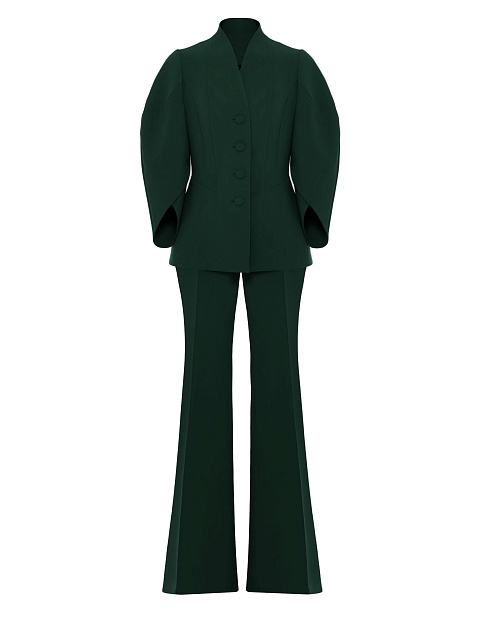 Green Two-piece Suit With Flared Trousers, 1
