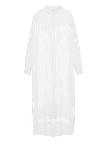 White Chiffon Shirt Dress, 2