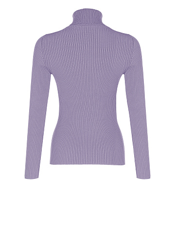 Lilac Rib Knit Jersey Turtleneck, 2