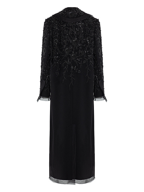 Black wool coat with embroidery, 2