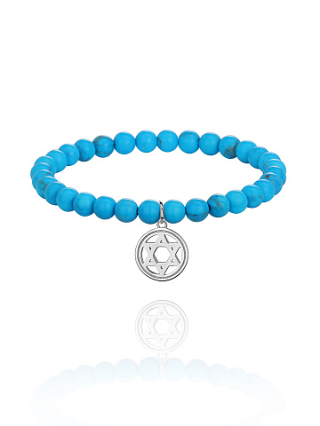 Silver & Turquoise Beaded Bracelet, 1