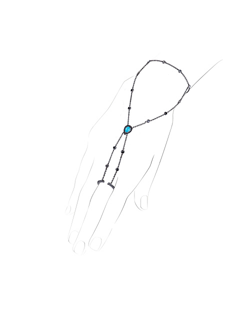 Slave bracelet made of blackened gold with turquoise and black diamonds, 1