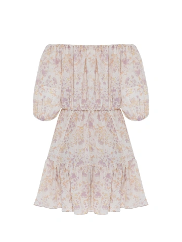 Mini dress with lilac floral print, 2