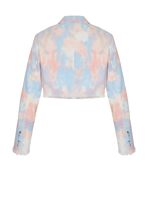 Pink Tie-dye Cropped Denim Jacket, 2