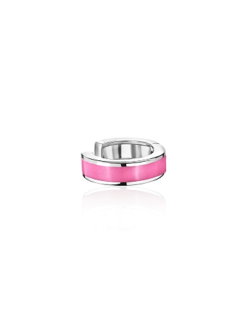 White gold cuff with pink enamel, 1