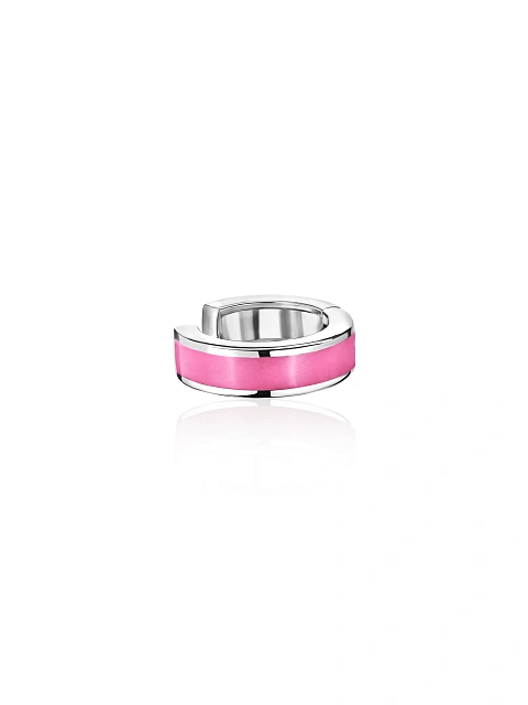 White gold cuff with pink enamel, 1