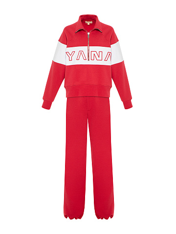 Red & White Embroidered Tracksuit, 2