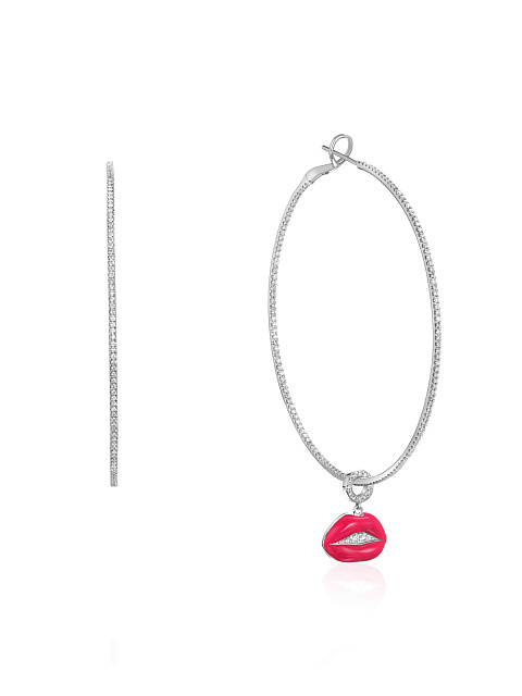 Enamel & White Gold Hoop Pendant, 2