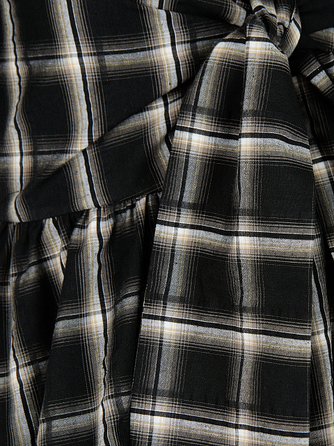 Black Checked Cotton Top & Mini Skirt, 5 Black Checked Cotton Top & Mini Skirt, 5