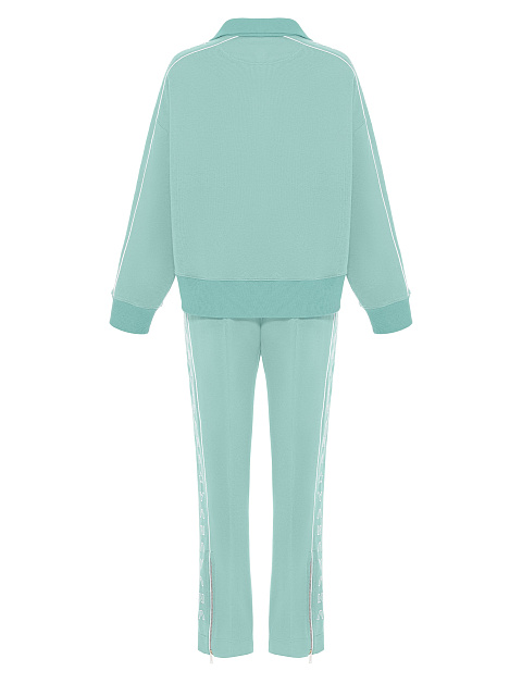 Mint suit with cropped sweatshirt and embroidery, 2 Mint suit with cropped sweatshirt and embroidery, 2