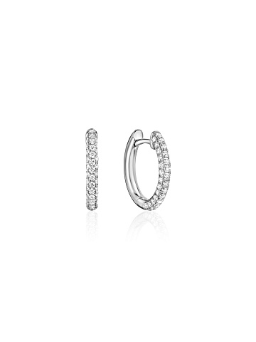 White gold hoop earrings with diamonds, 1