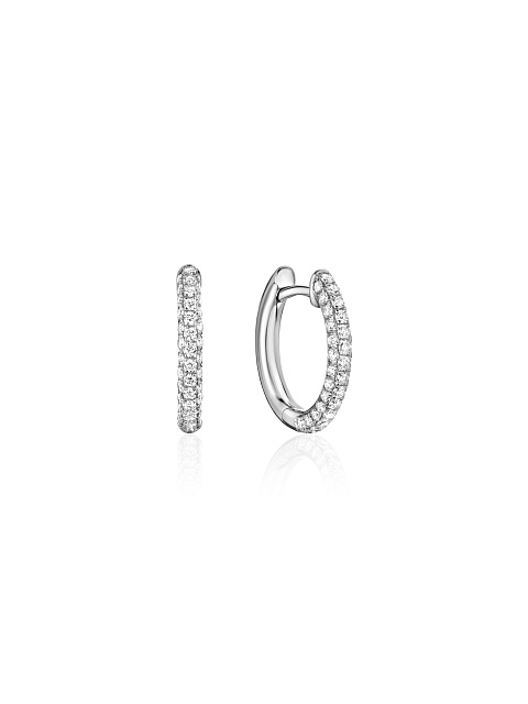 White gold hoop earrings with diamonds, 1