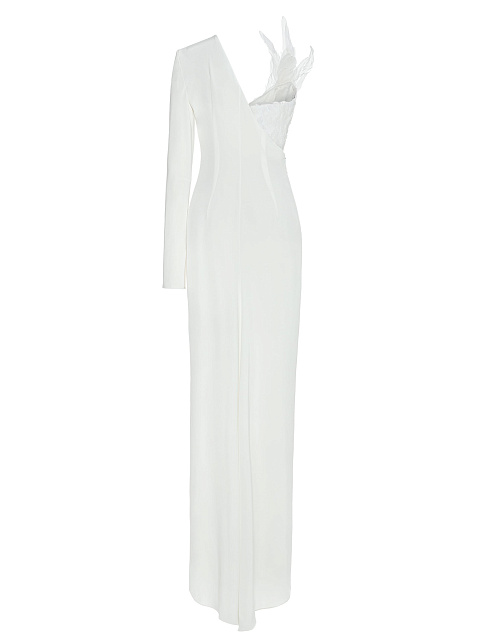 White Dress Made Of Silk And Feathers, 3 White Dress Made Of Silk And Feathers, 3