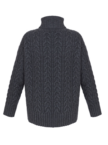 Dark Gery Cashmere Cable Knit Sweater, 2