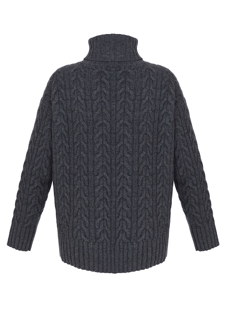 Dark Gery Cashmere Cable Knit Sweater, 2
