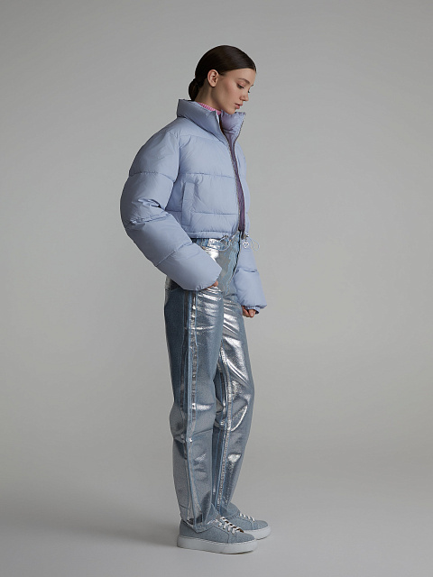 Blue cropped down jacket, 2 Blue cropped down jacket, 2
