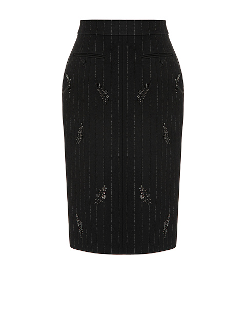 Striped skirt with floral embroidery, 4 Striped skirt with floral embroidery, 4
