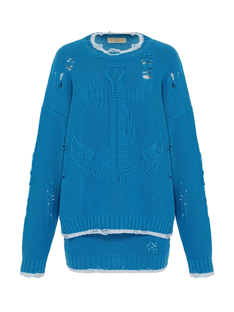 Bright Blue Jersey Sweater & Mini Skirt Set, 1 Bright Blue Jersey Sweater & Mini Skirt Set, 1