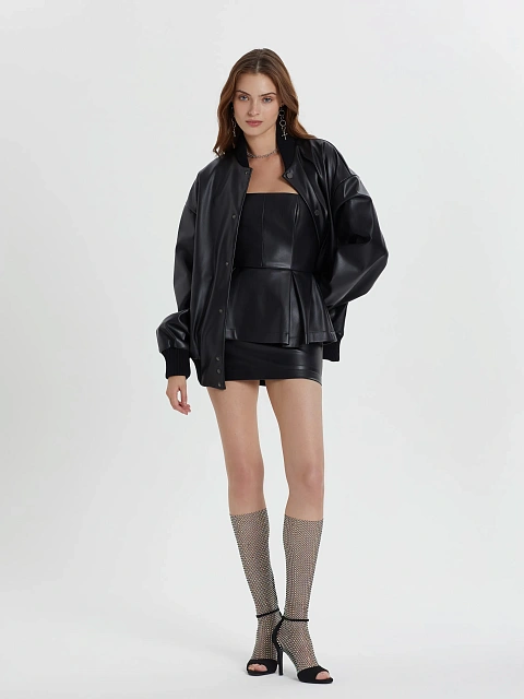Black Faux Leather Peplum Mini Dress, 7 Black Faux Leather Peplum Mini Dress, 7