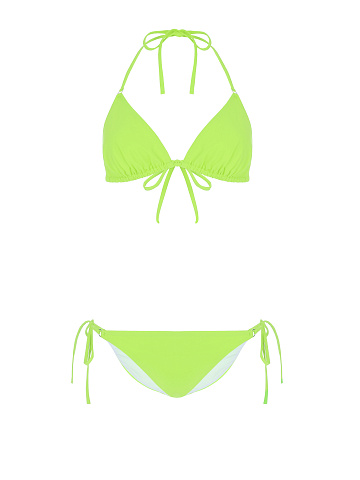 Neon Green Rhinestones Star Bikini Set, 1