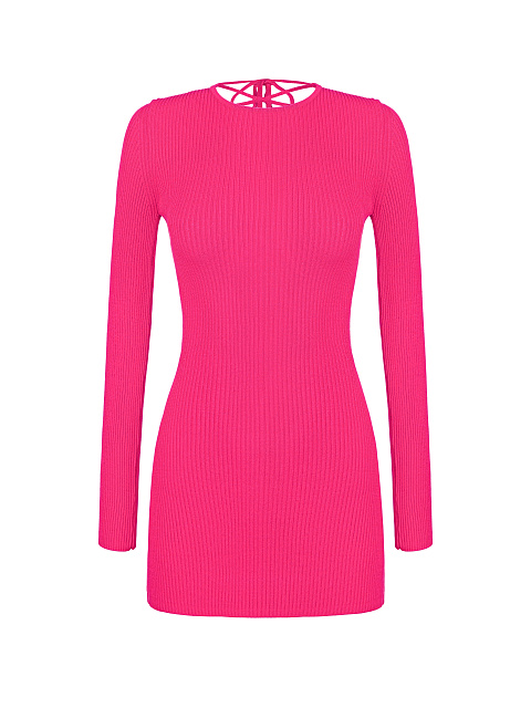Pink Rib Knit Mini Dress, 1 Pink Rib Knit Mini Dress, 1