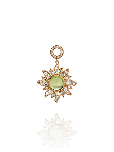 Gold & Chrysolite Hoop Pendant, 1