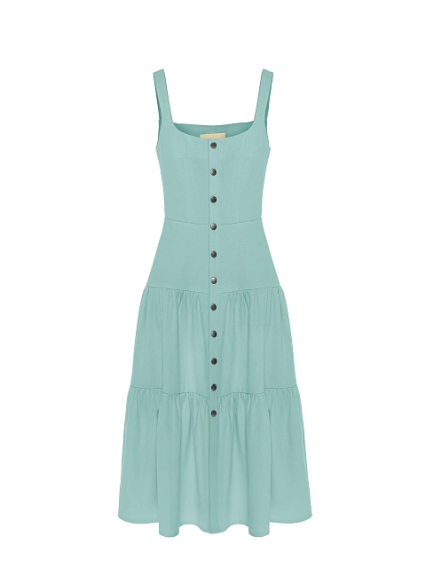Light turquoise denim midi dress, 1 Light turquoise denim midi dress, 1