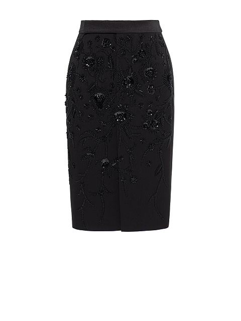 Black embroidered skirt, 1