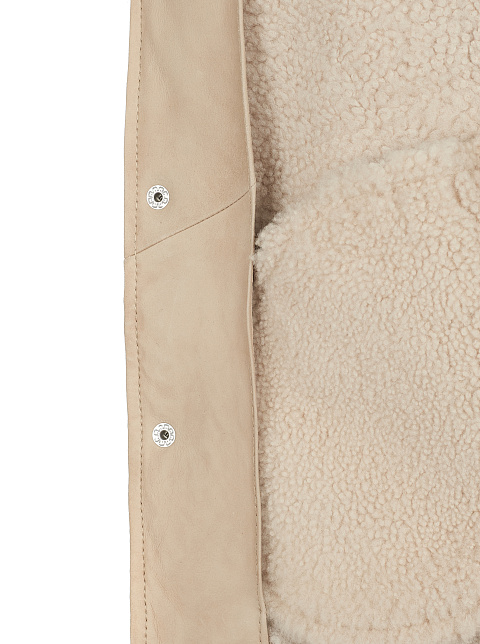 Beige Oversized Shearling Varsity Jacket, 3 Beige Oversized Shearling Varsity Jacket, 3