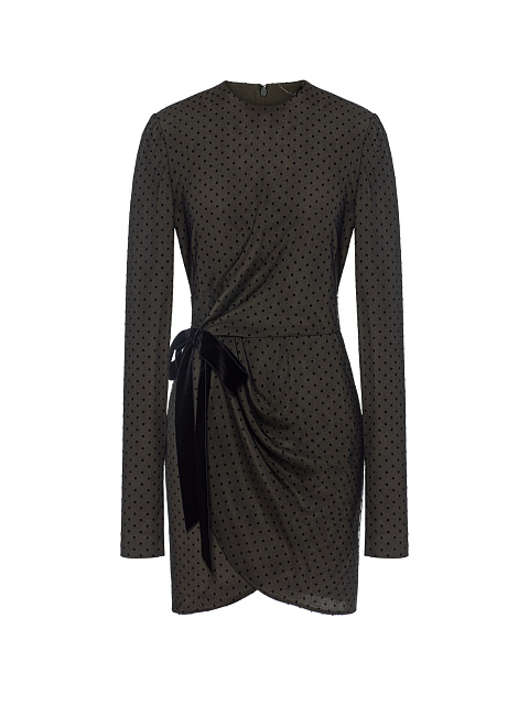 Khaki Polka Dot Mini Dress, 1