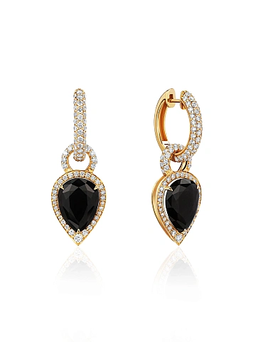 Yellow Gold, Garnet & Diamonds Earrings, 1