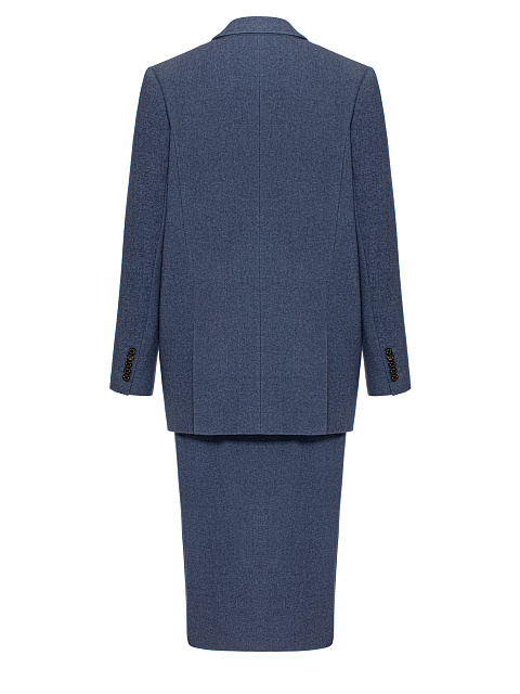 Blue Wool Midi Skirt Suit, 3 Blue Wool Midi Skirt Suit, 3