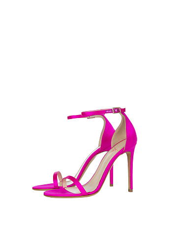 Hot Pink Satin Sandals, 1