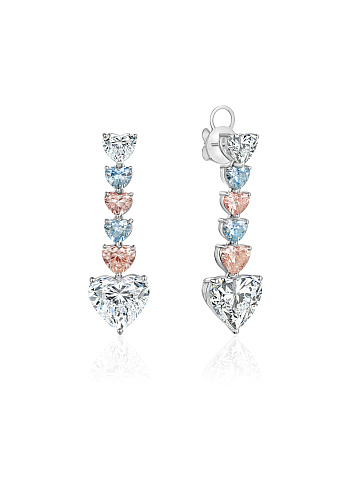 Earrings with LG diamonds in heart cut, 1