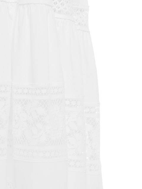 White Lace Trim Lantern Sleeve Midi Dress, 4 White Lace Trim Lantern Sleeve Midi Dress, 4