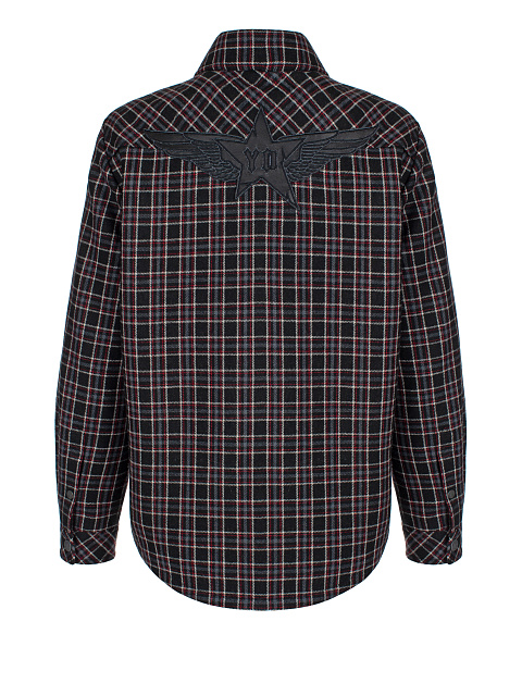 Black Checkered Wool & Shearling Jacket, 2 Black Checkered Wool & Shearling Jacket, 2