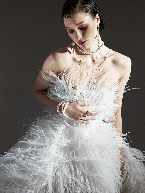 White Feather Tulle Dress, 6 White Feather Tulle Dress, 6
