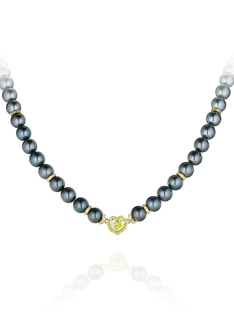 Gold Pearl & Diamond Necklace, 5