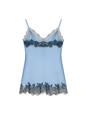 Blue Lace Silk Top, 2