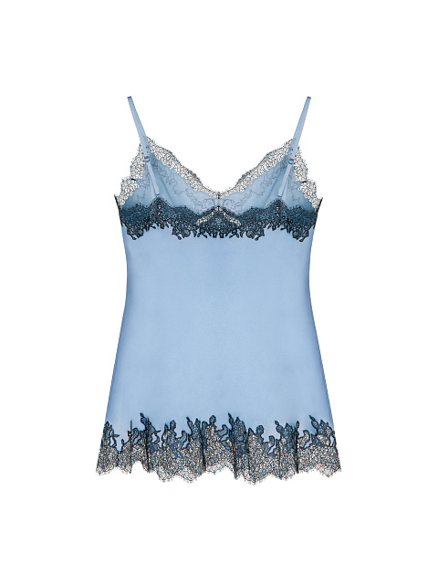 Blue Lace Silk Top, 2